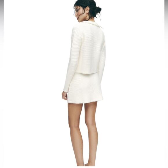 KNIT CARDIGAN AND SKIRT WITH FAUX PEARLS IVORY SIZE SMALL - Picture 9 of 11